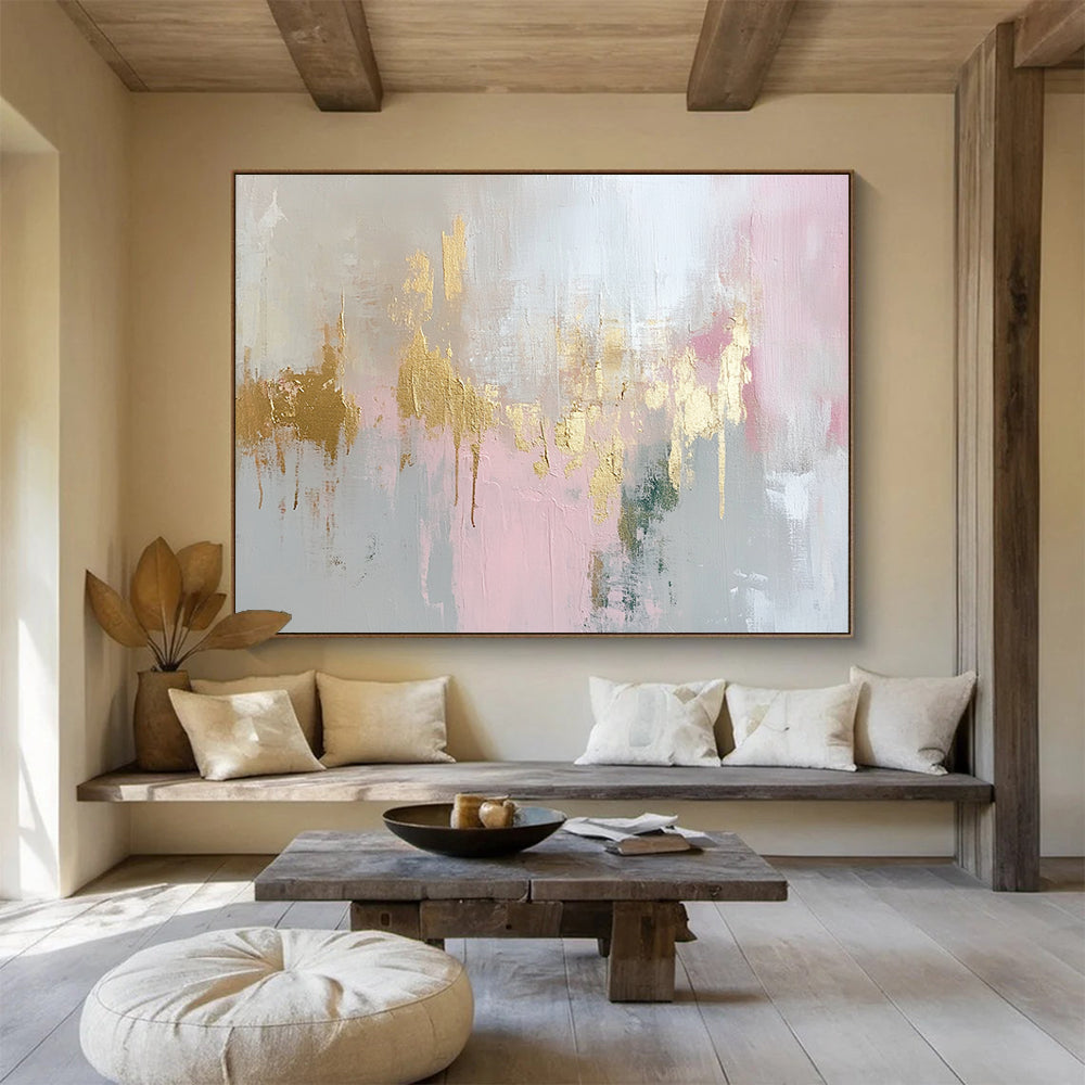 “Colorful Abstract Reflection” - Blue, orange, yellow, red; Abstract reflection with vibrant colors; Acrylic Painting On Canvas HB1281