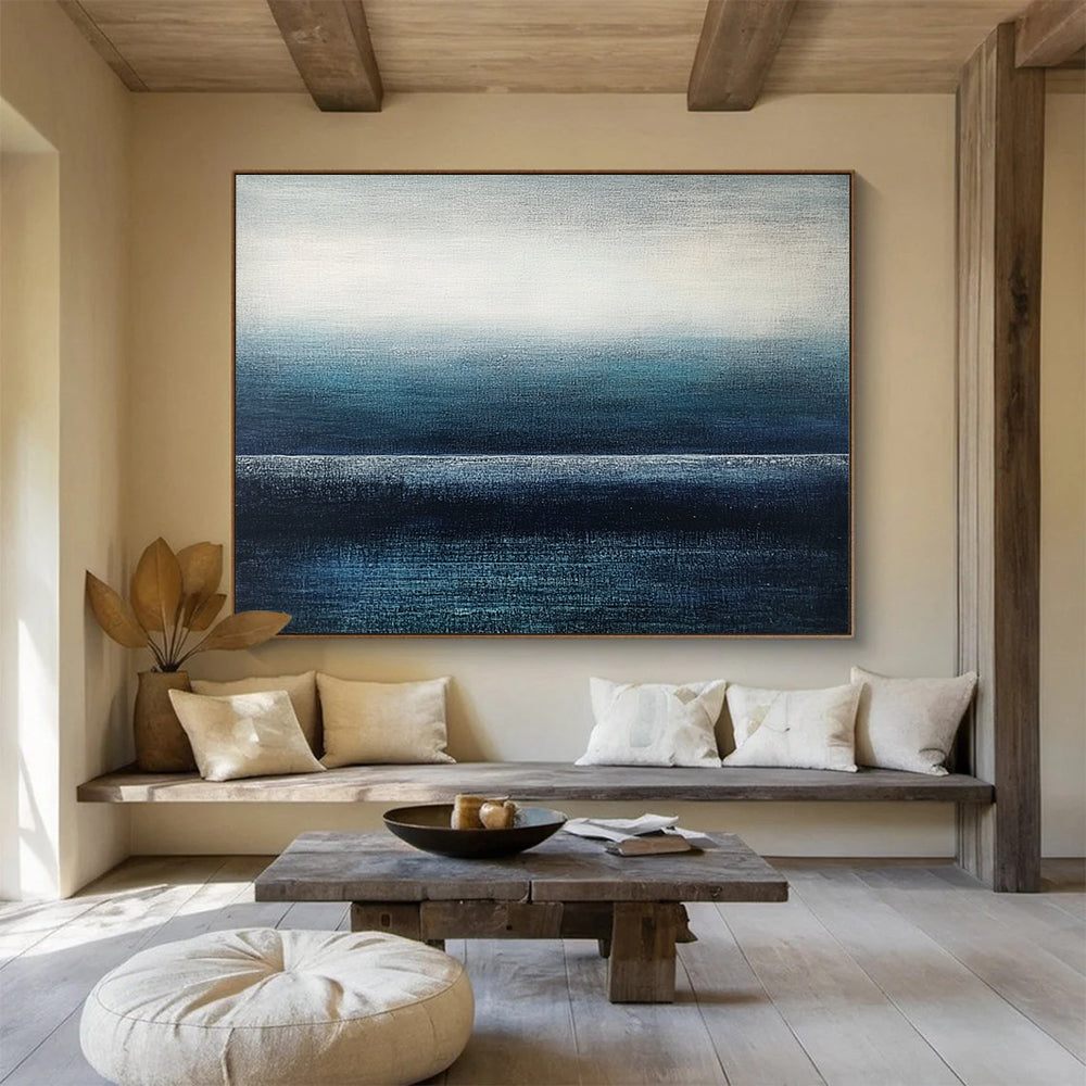 “Gradient Ocean Horizon” - Blue Gradient, Minimalist Ocean Horizon, Smooth Texture HB1122
