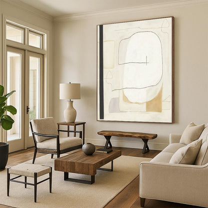 Immense - Sized Hand - Painted Custom Abstract Artwork for Bedroom and Living Room DTP025