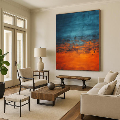 Geometric & Bold Oversized Hand-Painted Abstract Painting for Office & Hallway LargeART1944