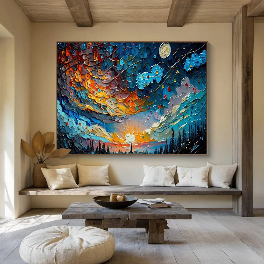 Dramatic Large Abstract Painting for Entryway & Living Room DKH878