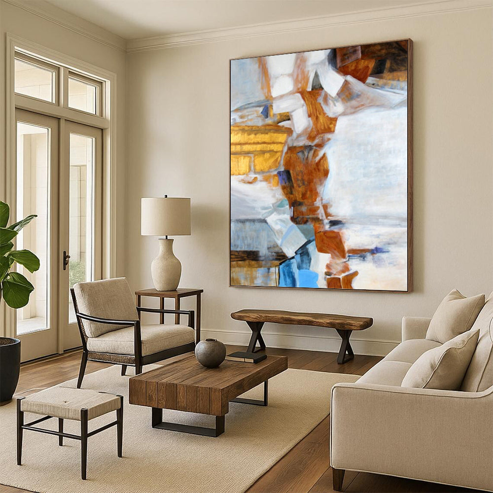 Elegant Textured Abstract Painting for Living Room & Hotel Lobby DKH0937