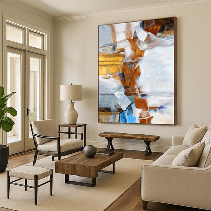 Elegant Textured Abstract Painting for Living Room & Hotel Lobby DKH0937