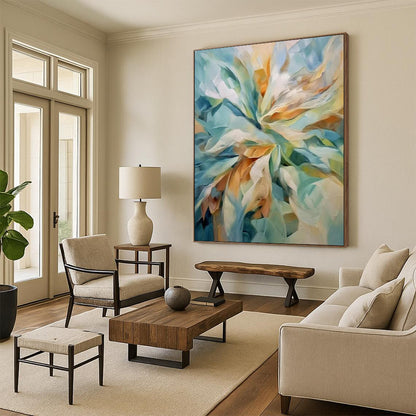 Expansive Hand-Painted Abstract Artworks for Office & Hallway LargeART2271