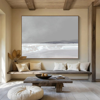 Pale Horizon Abstraction - Large Minimalist Bedroom Art DLZ137