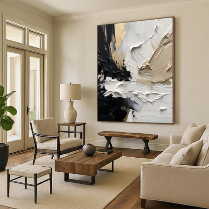 Handmade Large-Scale Abstract Art: Textured Excellence for Dining Room & Hallway DTP301