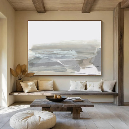 Minimalist Gray Landscape - Oversized Calm Office Art DLZ130