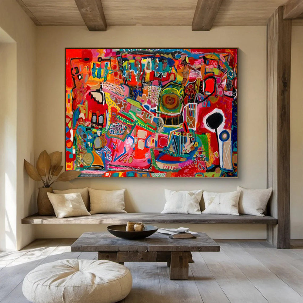 Alluring Oversized Abstract Painting for Hotel Lobby & Hallway LargeART1680