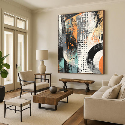 Urban - Inspired Abstract Art "Street Energy" Painting On Canvas HB297
