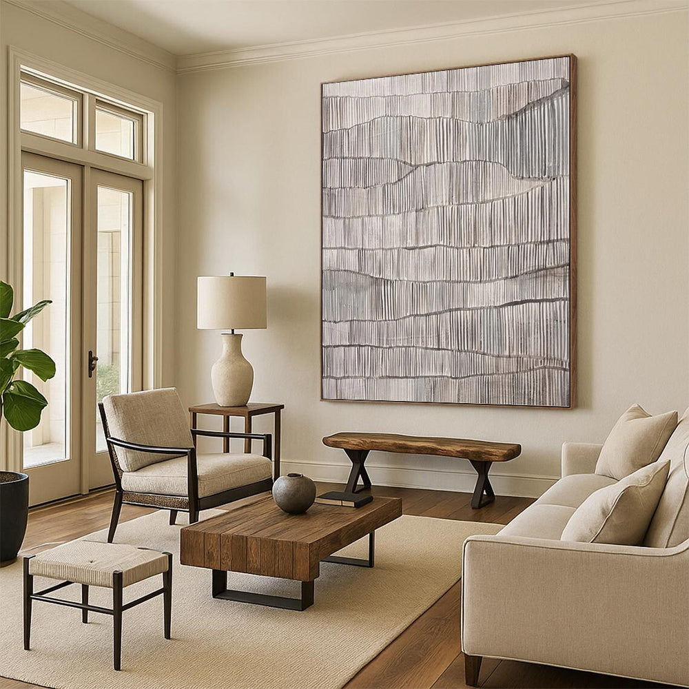 Oversized Hand - Rendered Custom Textured Abstract Painting for Bar & Entryway DKH1031