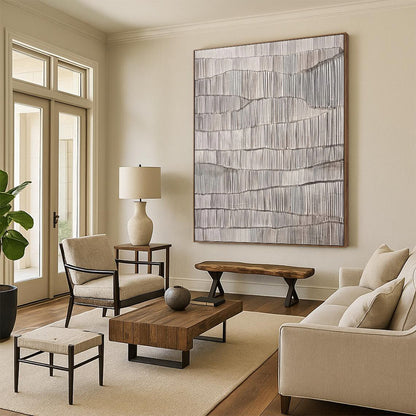 Oversized Hand - Rendered Custom Textured Abstract Painting for Bar & Entryway DKH1031