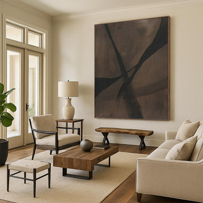 Expertly Curated Hand - Painted Textured Canvas Mural for Office & Entryway DKH1159