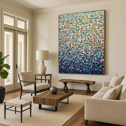 Large-Scale Hand-Painted Abstract Canvas for Hotel Lobby & Bedroom LargeART2344