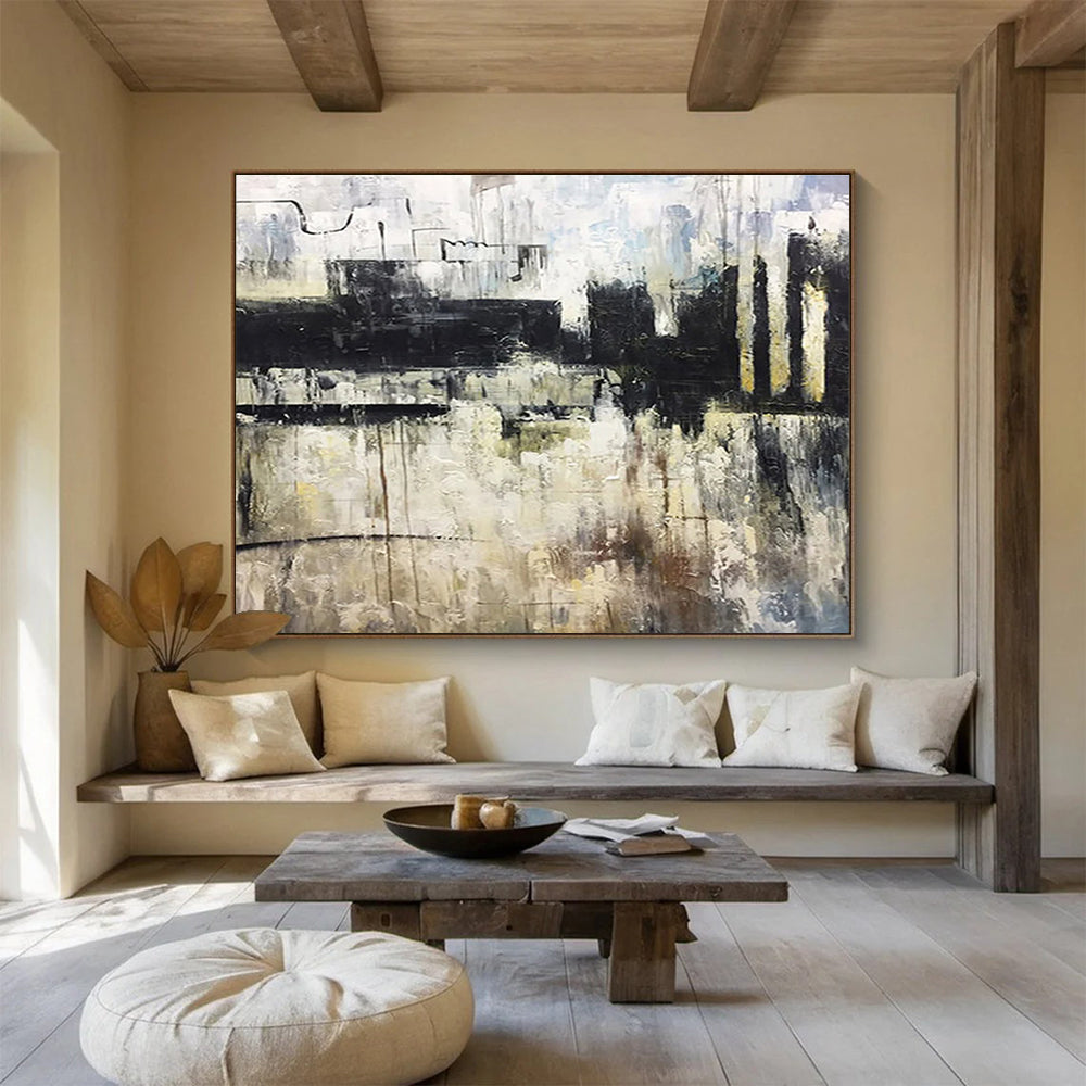Massive Hand - Crafted Textured Abstract Canvas for Artistic Embellishment DKH717