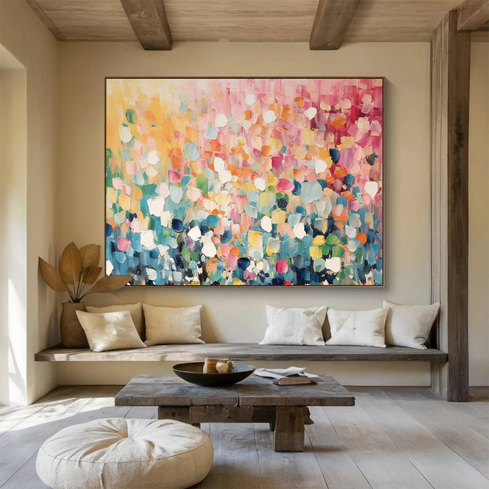 Colorful Dot - Matrix Abstract Art - Vibrant Living Room Centerpiece DLZ161