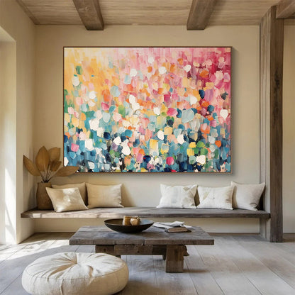 Colorful Dot - Matrix Abstract Art - Vibrant Living Room Centerpiece DLZ161