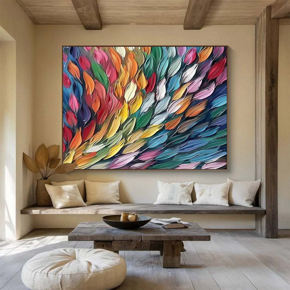 Hand - Painted Textured Oversized Abstract Art for Room Enrichment DKH689