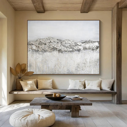 Textured Neutral Horizon - Minimalist Living Room or Office Art DLZ260