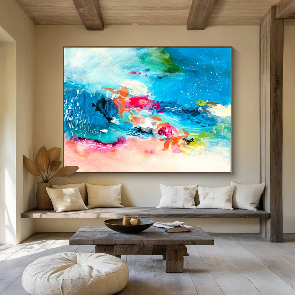 Tailored Giant Abstract Canvas for Rooftop Bar DKH031