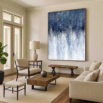 Gargantuan - Format Vertical Hand - Painted Custom Abstract Sonnet (with Captivating Textures), for Dining Room and Hotel DKH1537