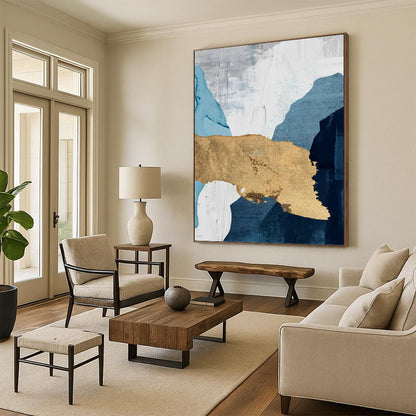 Mammoth - Scaled Vertical Hand - Painted Custom Abstract Canvas (with Three - Dimensional Textures), Beautifying Living Room and Entryway DKH1527