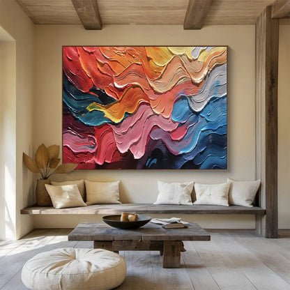 Refined Original Immense Textured Handmade Abstract Painting for Sophisticated Interiors DKH823