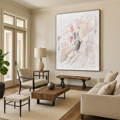Monumental - Sized Vertical Hand - Painted Textured Custom Abstract Epoch, for Decorating Dining Room and Hotel DKH1530