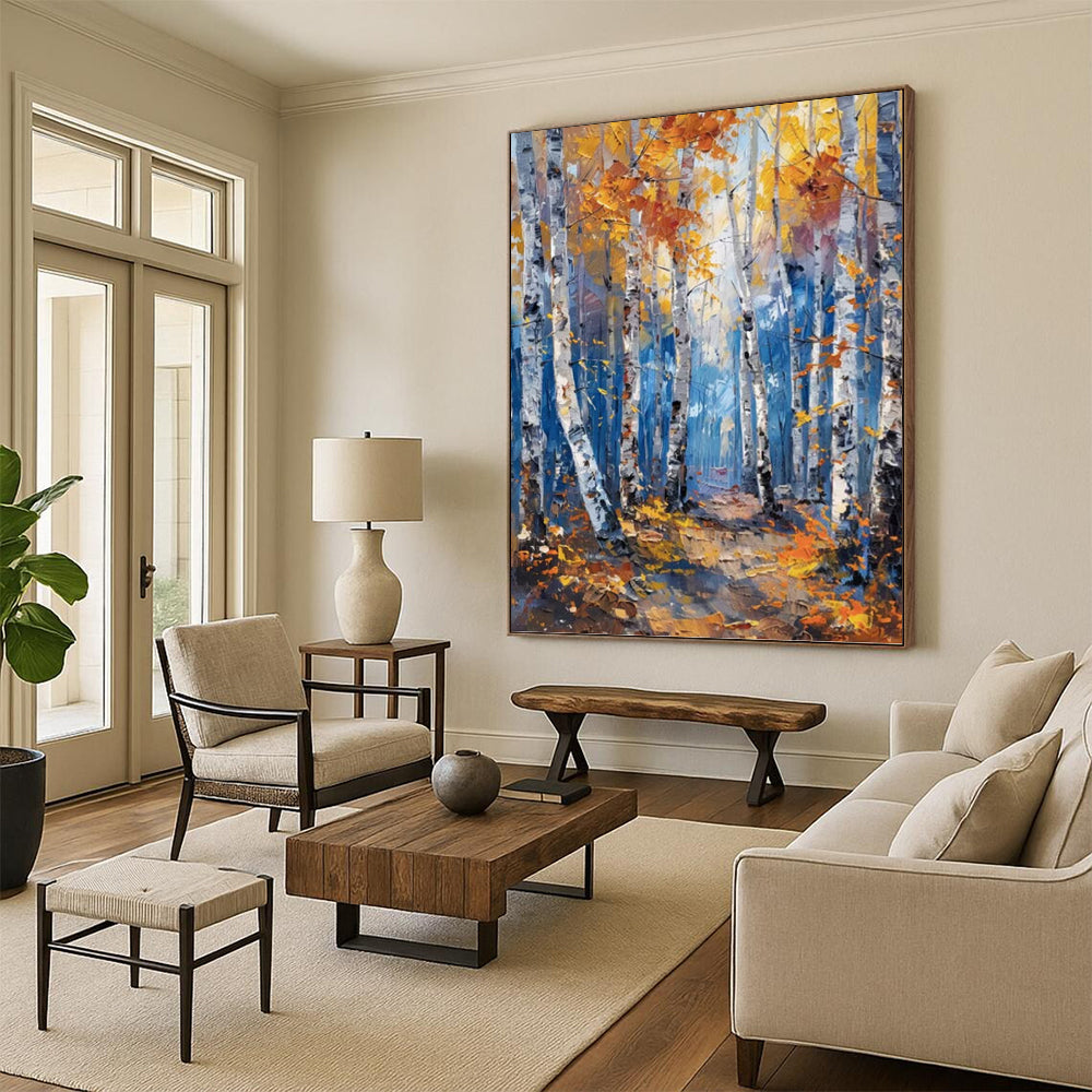 Large - Sized Mesmerizing Hand - Painted Textured Abstract on Canvas for Bedroom & Living Room DKH1406