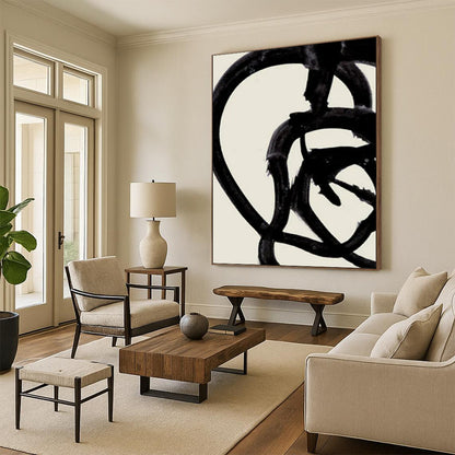 Gigantic Hand-Painted Abstract Mural for Dining Room & Bar LargeART2317