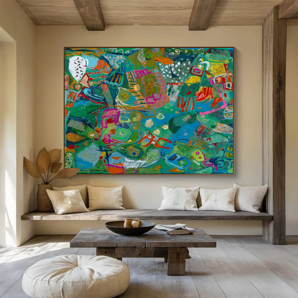 Colorful Abstract Landscape - Vibrant Living Room or Office Art DLZ235