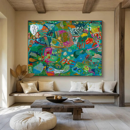 Colorful Abstract Landscape - Vibrant Living Room or Office Art DLZ235