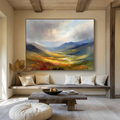 Colorful Mountain Landscape "Vivid Valleys" Painting On Canvas HB0663