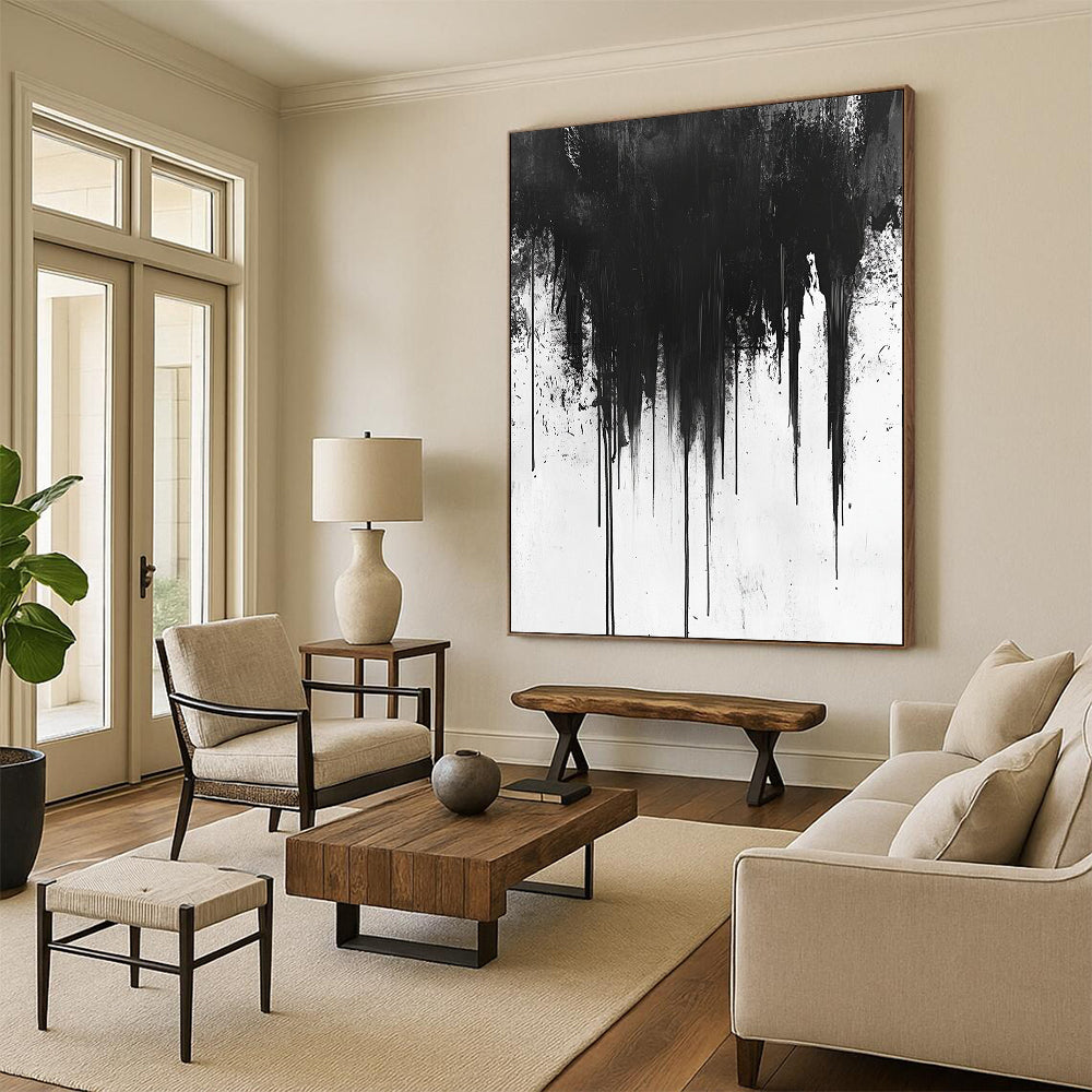 Black Dripping Paint "Gothic Drip" Painting On Canvas HB302