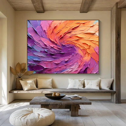 Breathtaking Original Enormous Textured Hand - Rendered Abstract Wall Art for Dramatic Ambiance DKH820