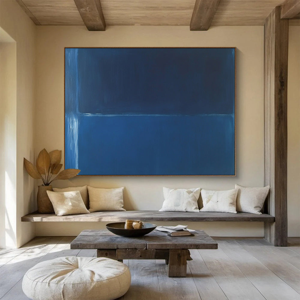 “Two - Toned Blue Minimalist” - Color - Field Painting On Canvas HB0524