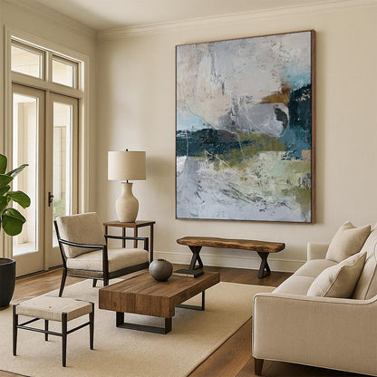 Custom Hand-Painted Abstract Painting for Office & Dining Room LargeART1922