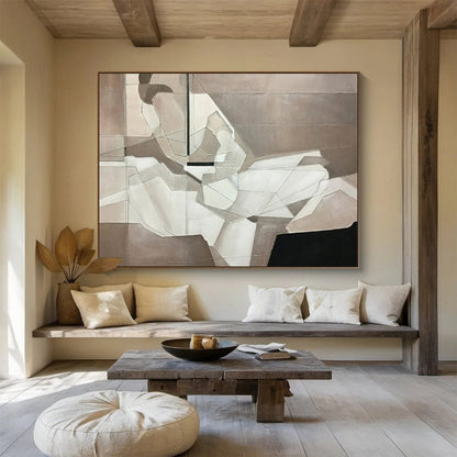“Ethereal Echoes” Immense Abstract Wall Decor for Entryway & Bedroom DKH350