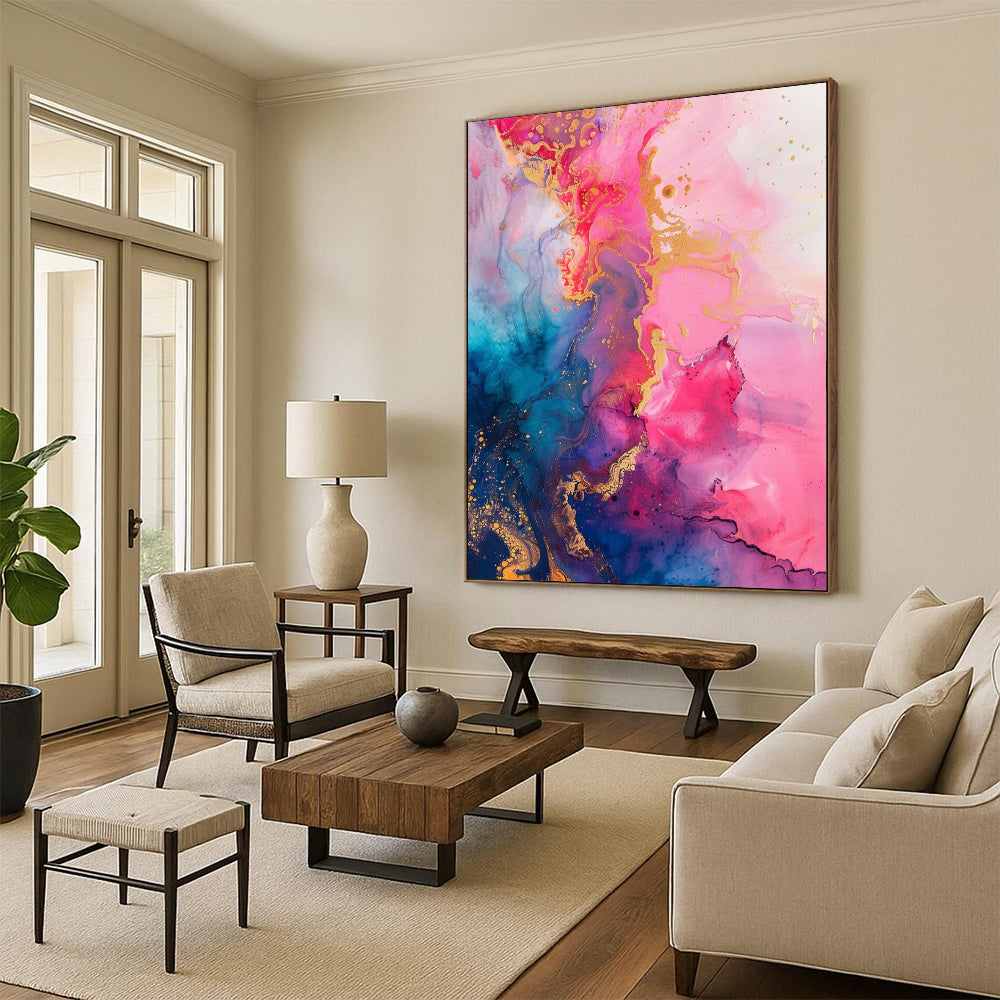 Big-Size Handmade Abstract Paintings: Textured Details for Living Room & Hallway DTP286
