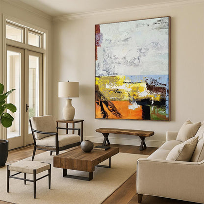 Super - Sized Hand - Painted Custom Abstract Canvas for Living Room and Office DTP019