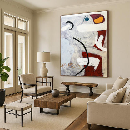 Artistic Hand - Crafted Textured Canvas Abstract for Bedroom & Dining Room DKH1108