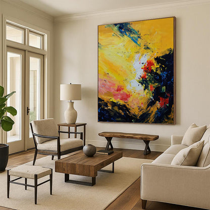 Enchanting Hand - Painted Textured Abstract for Dining Room & Entryway DKH1342