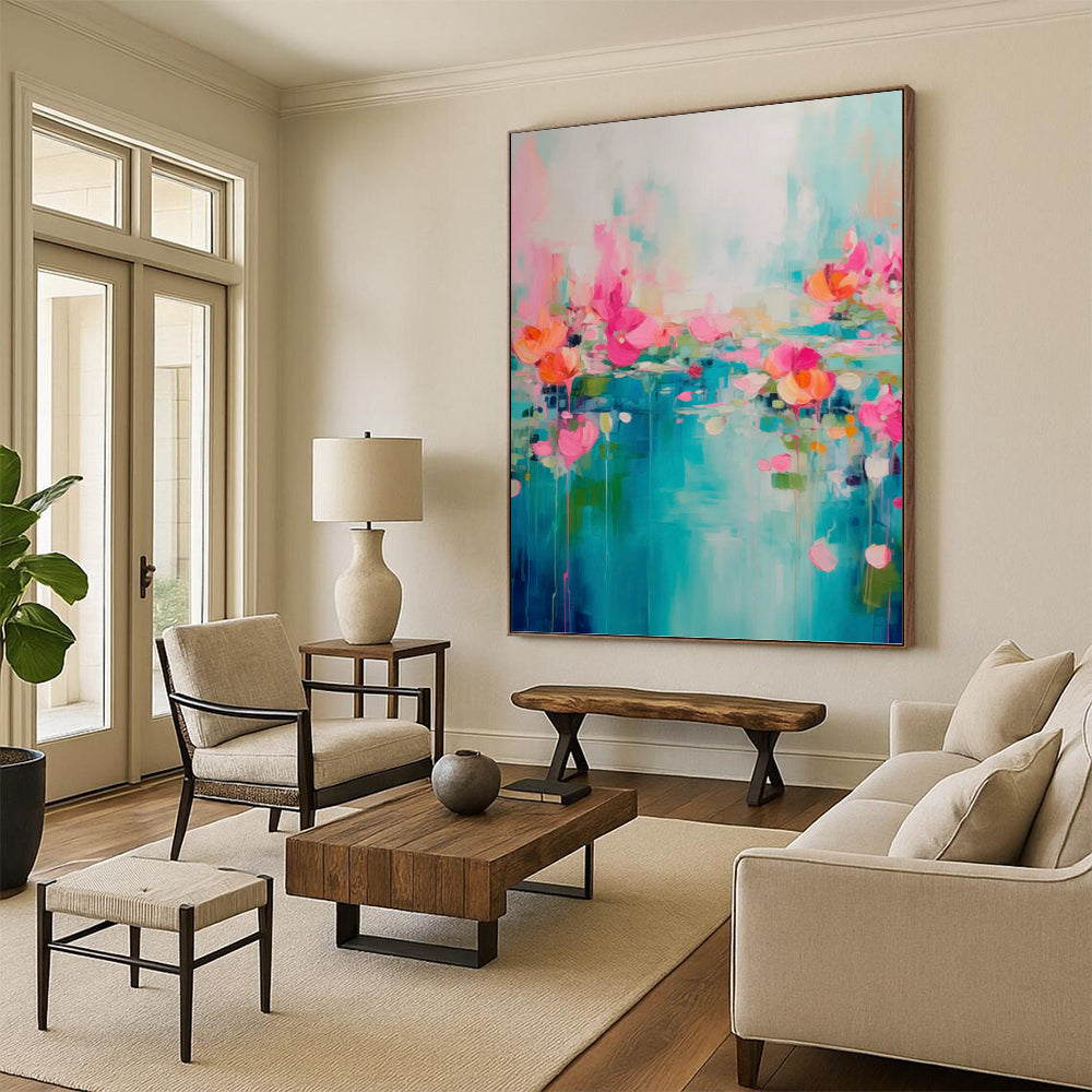 Hand - Crafted Custom Textured Abstract Painting for Living Room & Dining Room DKH0993