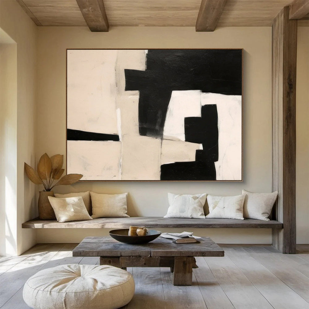 Monochrome Geometric Abstract - Sleek Office Decor DLZ071
