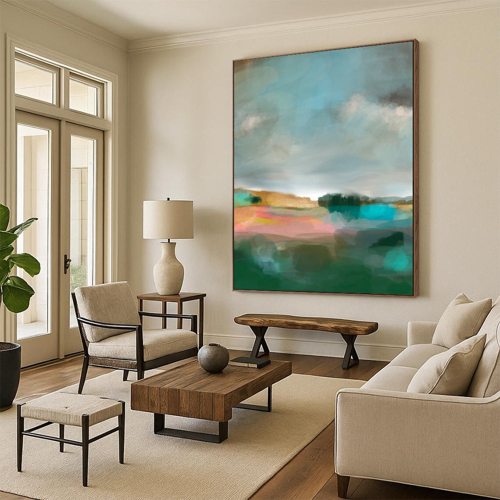 Elegant & Timeless Hand-Painted Custom Abstract Painting for Bedroom & Hallway LargeART2011