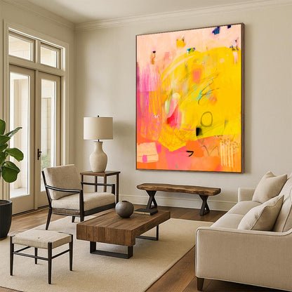 Mysterious & Intriguing Hand-Painted Custom Abstract Painting for Bedroom & Hallway LargeART2005