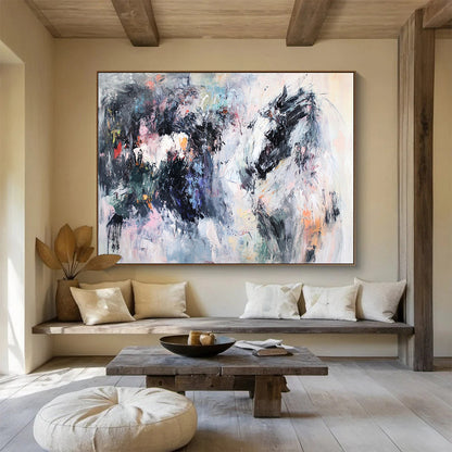 Colorful Abstract Horse Portrait - “Dynamic Steed” Painting On Canvas HB1464