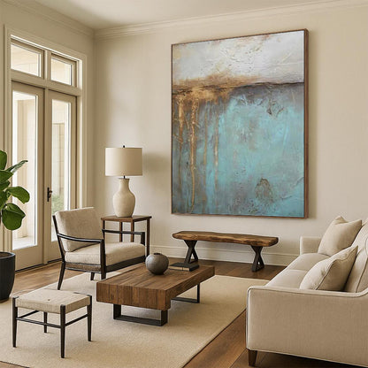 Immense Hand - Painted Textured Abstract Canvas for Office & Entryway DKH1191