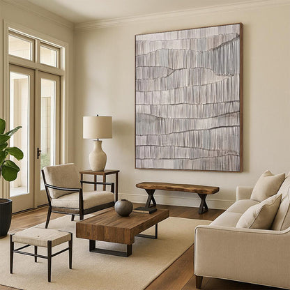 Colossal Hand - Painted Custom Textured Abstract Canvas for Dining Room & Bar DKH1034