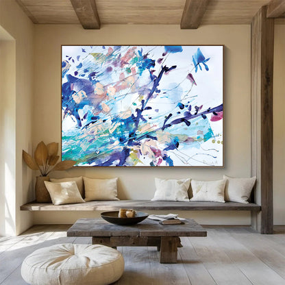 Blue - Colored Floral Abstract: Lighting Up the Artistic Flowers in the Space DLZ147