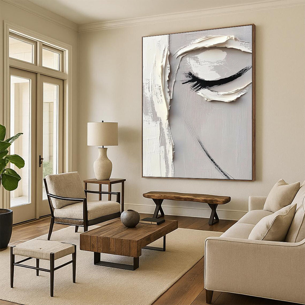 Contemporary large hand-painted abstract art featuring vibrant colors and dynamic shapes enhancing modern interiors with artistic flair. DLZ1769